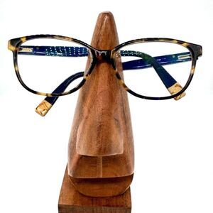 Furla Eyeglasses Blue Frame Tortoiseshell Arms Spring Arms Gold Accents